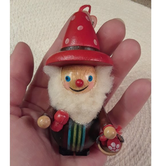 RARE Vintage Steinbach Mushroom Picker Forest Gnome with Tag - Picture 7 of 7